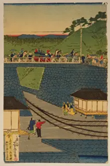 Steam train at Takanawa seashore, Tokyo