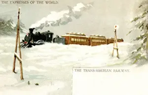 Steam train on the Trans-Siberian Railway, Russia