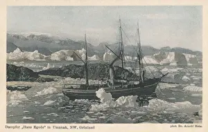 Greenland Prints: Steamer Hans Egede at Uummannaq, Greenland