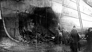 Images Dated 2nd January 2005: A steamer holed by a German mine
