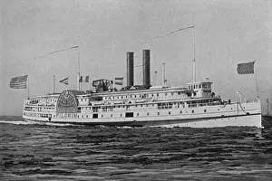 Funnels Prints: Steamer Pilgrim of the Fall River Line, Massachusetts, USA