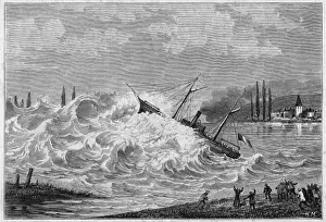 Barre Prints: Steamer in Seine Barre