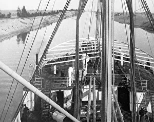 Steamer on the Suez Canal Victorian period