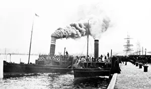 Greenock Prints: Steamers at Princes Pier, Greenock, Scotland