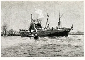 Images Dated 13th November 2018: Steamship, City of Paris, Inman liner