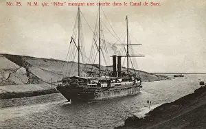 Turn Prints: Steamship Nera navigating a curve in the Suez Canal, Egypt