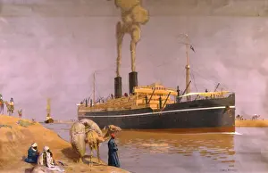 Steamship off the coast of Africa
