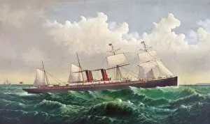 Sailing Ships Collection: The Steamship Oregon, of the Cunard Line, between New York a