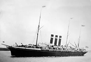 Steamship Paris, French ocean liner, hand coloured photo