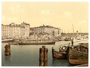 Pommeraina Prints: Steamship wharf, Stettin Harbor, Pommeraina, Germany (i. e
