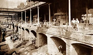 Cupola Prints: Steel workers, Bessemer Cupola Stage