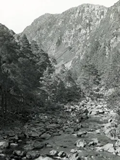 Images Dated 17th May 2021: Steep rocky hills and stream, North Wales