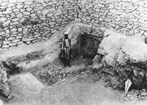 Step Cut in the Rock - The entrance before Excavation