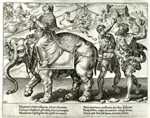 1564 Prints: Stephen Riding On An Elephant