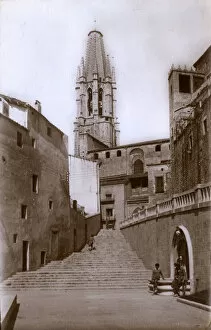 Girona Gallery: Steps to a church, Girona, Catalonia, Spain
