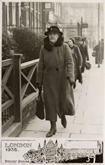 Snaps Prints: Stern and formidable older woman walking down London street
