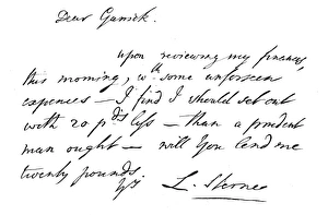 Pounds Gallery: Sterne Ltr to Garrick