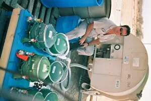 Images Dated 8th July 2019: Steve Coughlan filling LOX pots