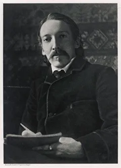 Novelist Collection: Stevenson Writing