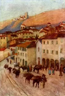 Villages Prints: Stia, Italy with Porciano in the distance