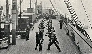 Business Man Prints: Stick Practice, Training Ship Wellesley, North Shields