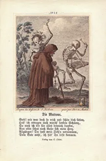 Psalter Prints: Stickado Wooden Psalter Old Woman Rosary Bones