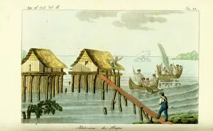 Stilt houses in the ocean on Rawak Island