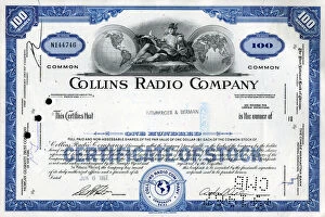 Stock Share Certificate - Collins Radio Company