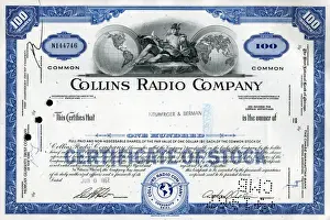 Share Prints: Stock Share Certificate - Collins Radio Company