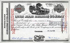 Shares Collection: Stock Share Certificate - Little Miami Railroad Company