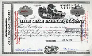 Share Prints: Stock Share Certificate - Little Miami Railroad Company