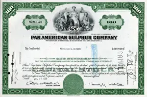 Share Prints: Stock Share Certificate - Pan American Sulphur Company