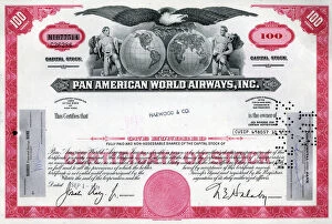 Shares Collection: Stock Share Certificate - Pan American World Airways