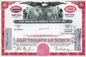 Share Prints: Stock Share Certificate - Pan American World Airways