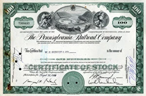 Shares Collection: Stock Share Certificate - Pennsylvania Railroad Company