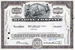 Shares Collection: Stock Share Certificate - Reading Company