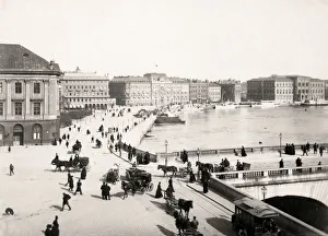 Stockholm Sweden city view towards National museum