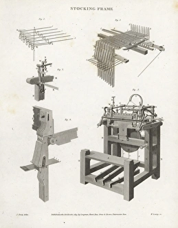 Abrahamrees Gallery: Stocking frame, knitting machine, 18th century