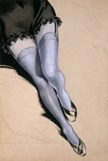Knickers Prints: Stockinged legs by David Wright