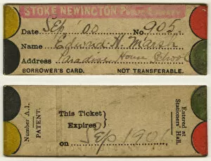 Images Dated 3rd July 2017: Stoke Newington Public Library borrowers card