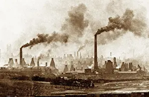 Stoke Prints: Stoke-on-Trent industrial panorama Victorian period