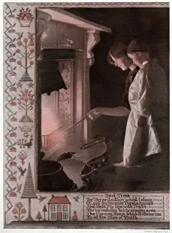 Sample Prints: Stoking the fire before heading to bed on Christmas Eve