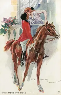 Encounter Prints: Stolen kiss at the balcony - rider and lover