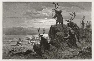 3000 Prints: Stone Age men hunting reindeer