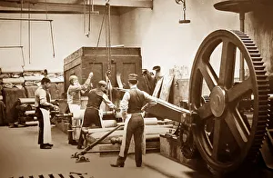 Yarn Prints: A stone mangle, linen production, Victorian period