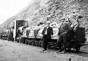 Quarry Prints: Stone quarry railway train