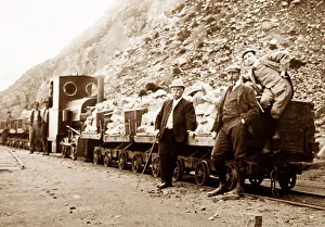 Stone quarry railway train