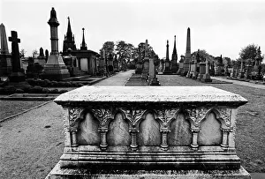Graves Prints: Stone tomb in Undercliffe Cemetery, Bradford, Yorkshire