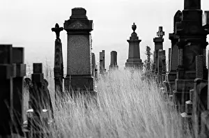 Stone tombs in Undercliffe Cemetery, Bradford, Yorkshire