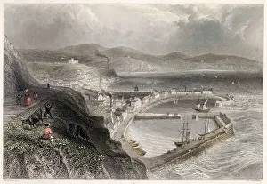 C1835 Prints: Stonehaven, Kincardine: view of the harbour from above. Date: circa 1835
